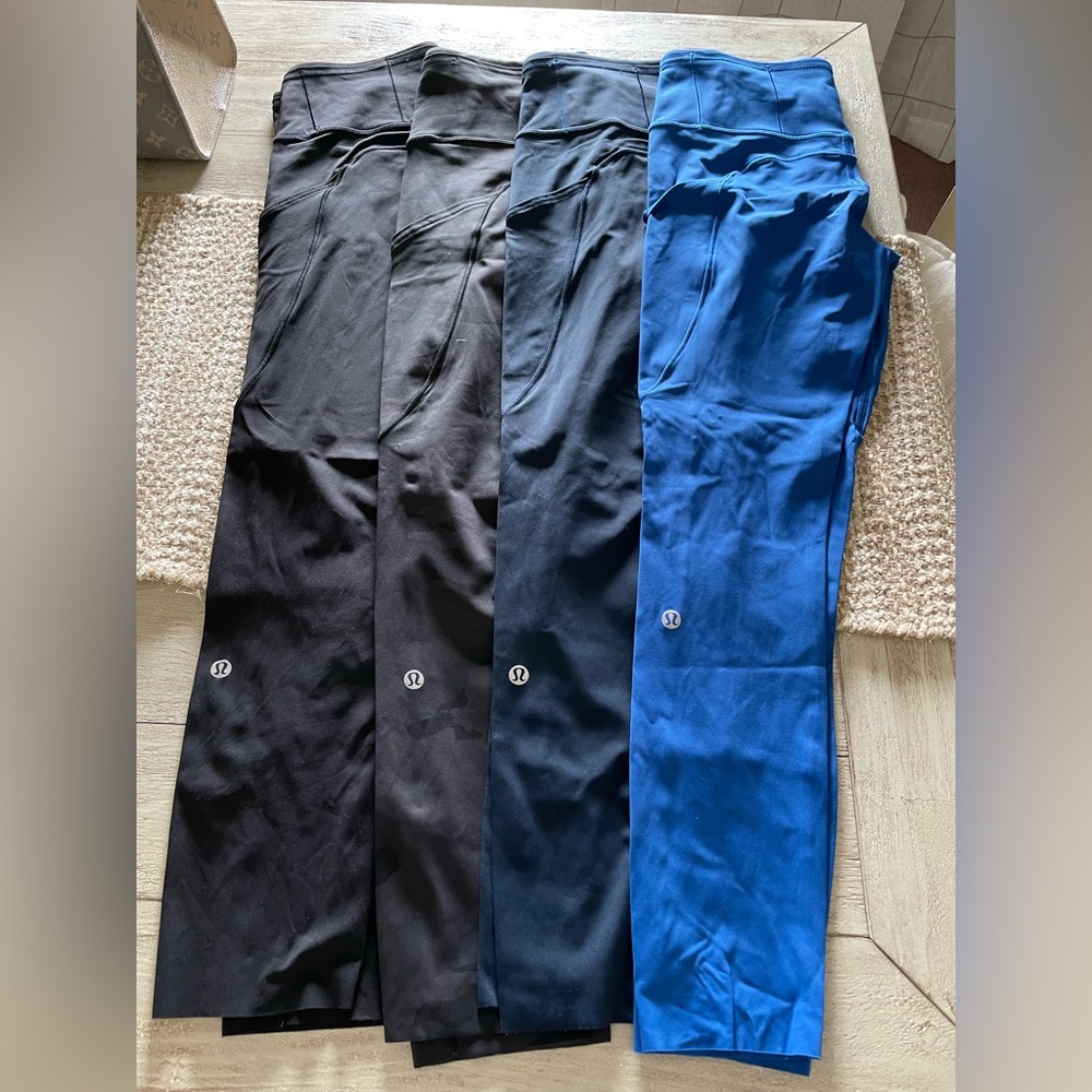 $125 for bundle! EUC! Fast and Free Lululemon Black, Navy, Camo, Symphony Blue!